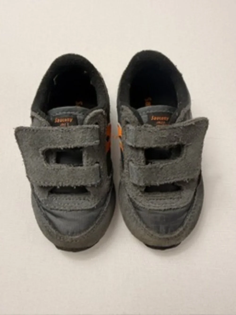 Saucony Jazz Toddler Sneakers Size 4.5 Gray Orange Hook Loop